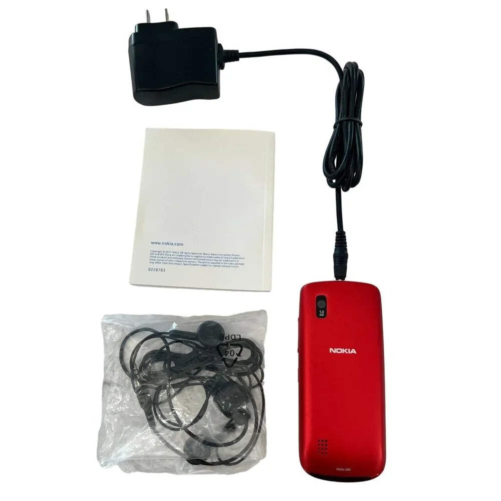 Nokia Asha 300 Complete Charger Accessories Buds‎ Manual Orig Box Works